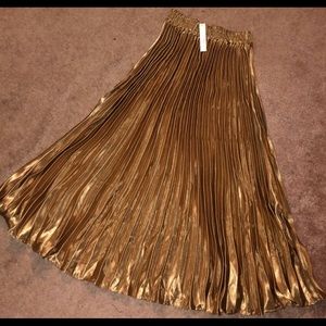 Gold Pleated Skirt